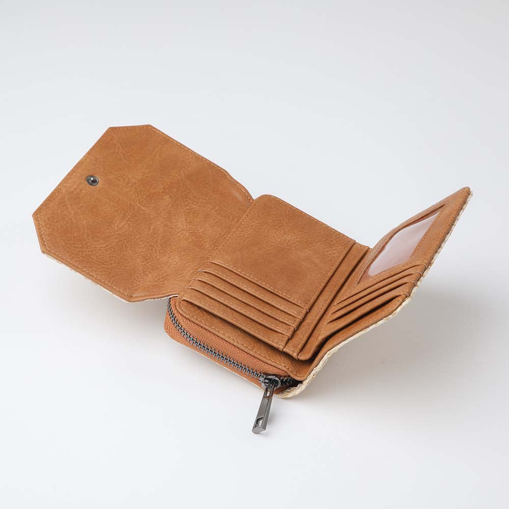 Billetera Pequeña Trama Beige Humana