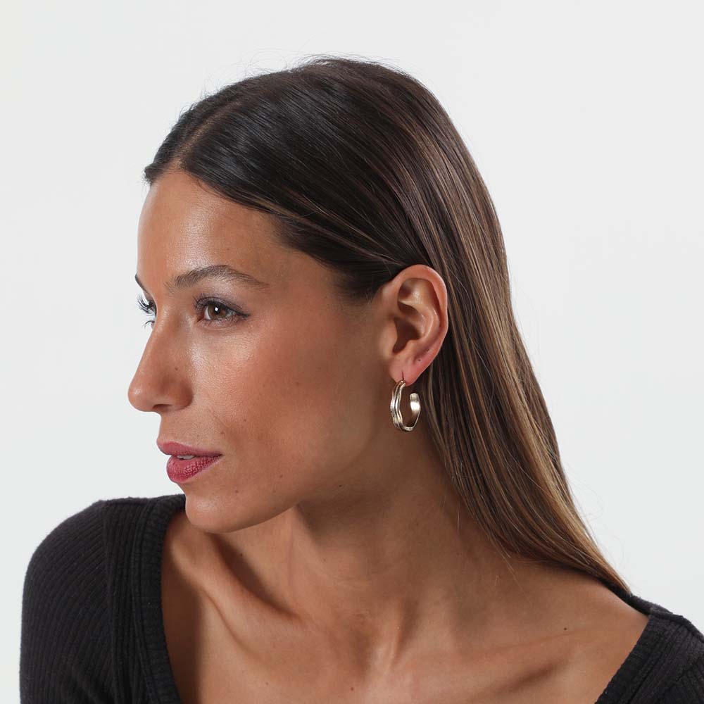 Aros Argolla Dorado Waves Humana