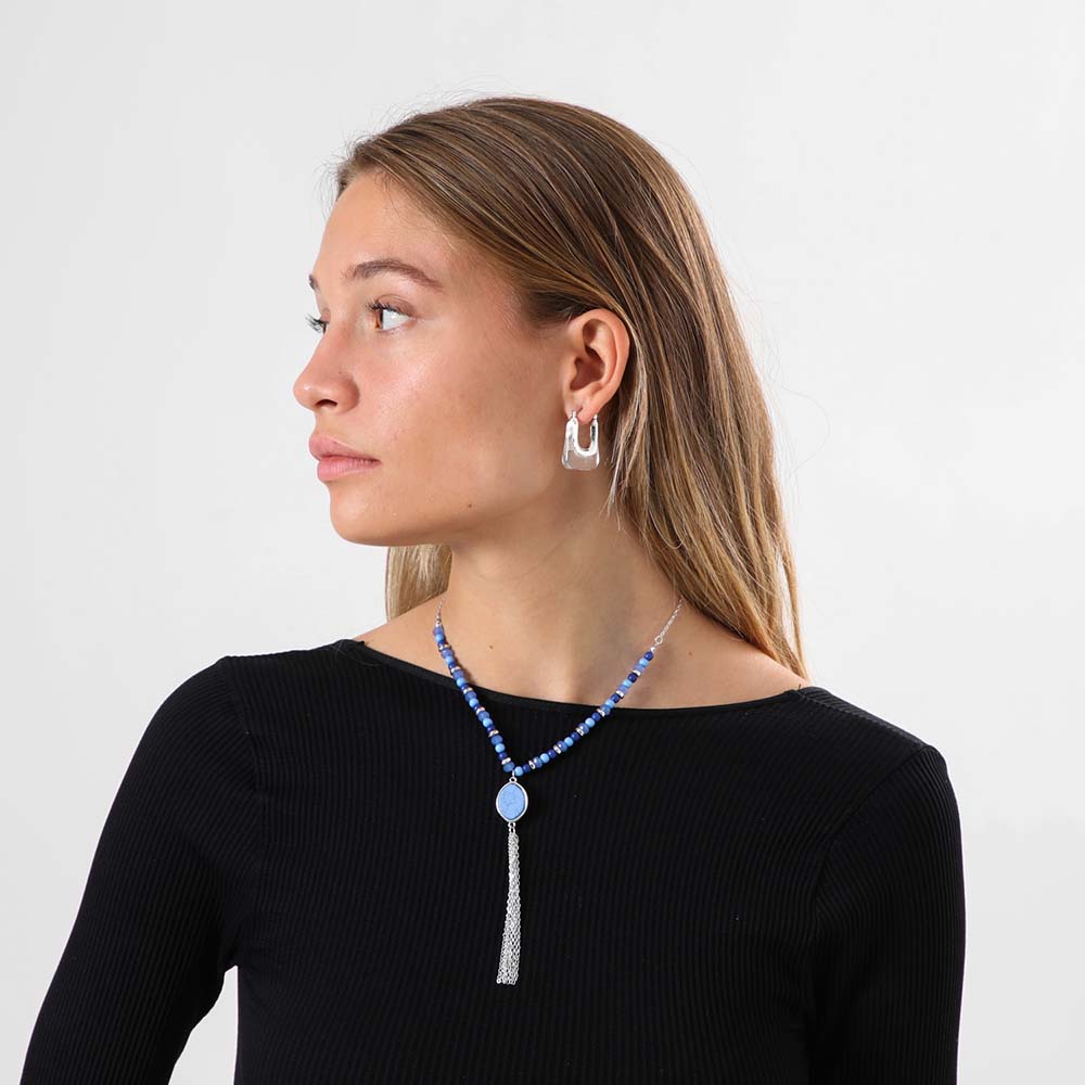 Collar Largo Delfina Azul Tatienne