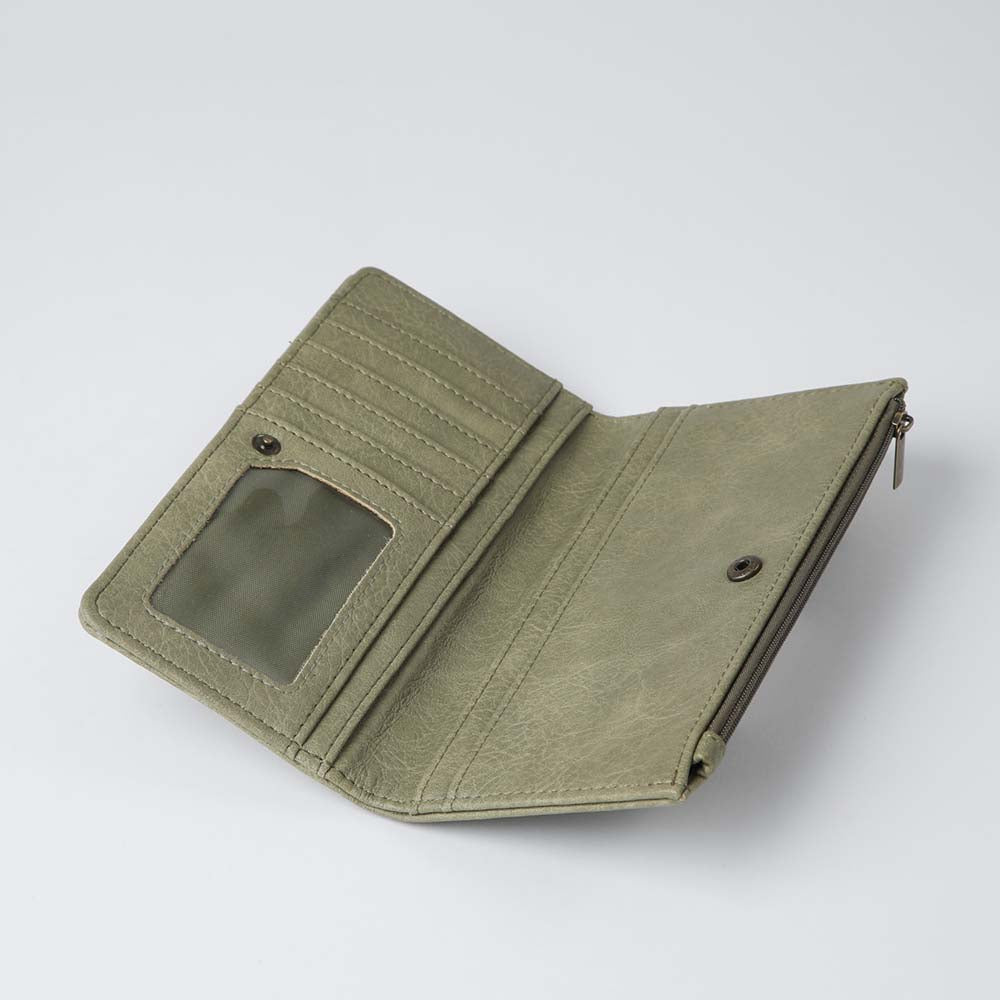 Billetera Grande Sparkle Verde Humana