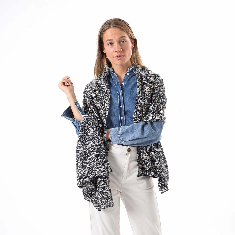 Pañuelo Estampado Metz Negro Tatienne