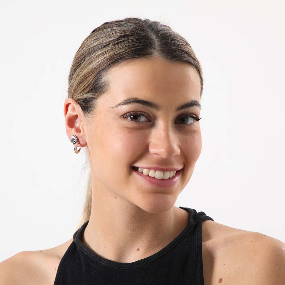 Set Aros Gladiolo Plateados Humana