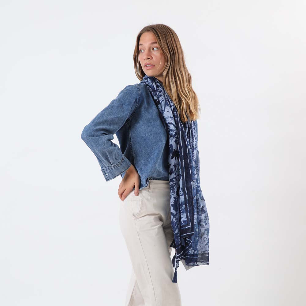 Pañuelo Estampado Rimini Azul Tatienne