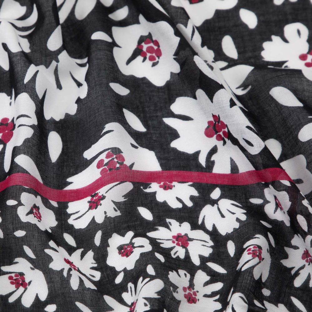 Pañuelo Estampado Aralia Negro Humana