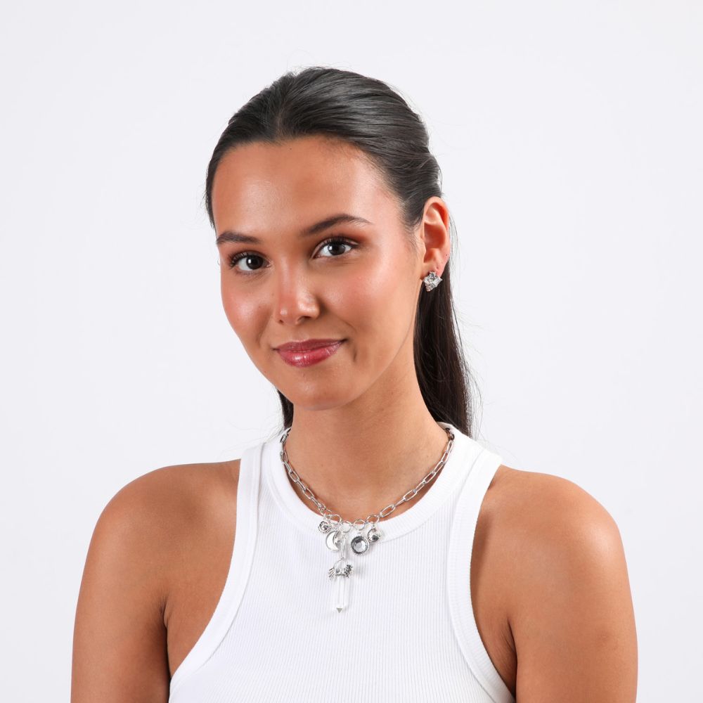 Collar Corto Atlantis Plateado Humana