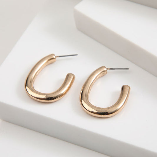 Aros Argolla Tube Dorado Humana