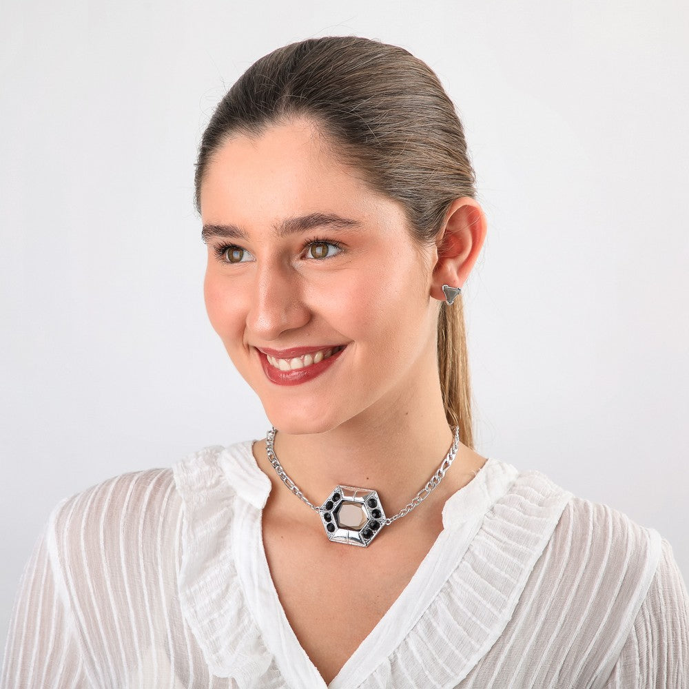 Set De Collar Hana Silver Tatienne
