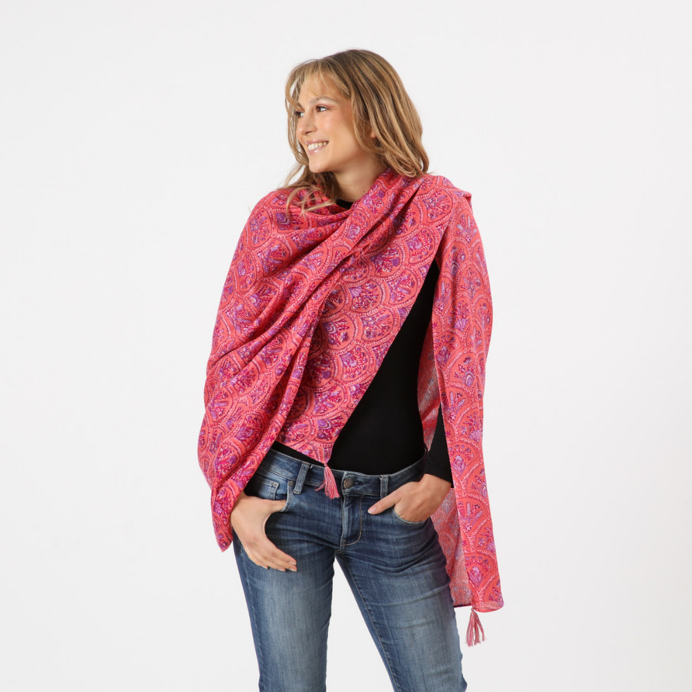 Pañuelo Estampado Sigrid Rosado Tatienne