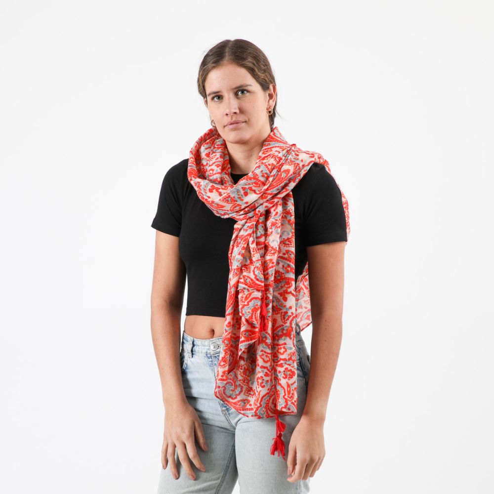 Pañuelo Estampado Vincenza Rojo Tatienne