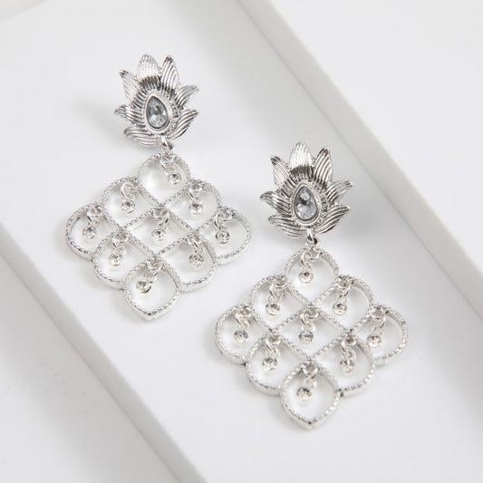 Aros Largo Deli Plateado Tatienne