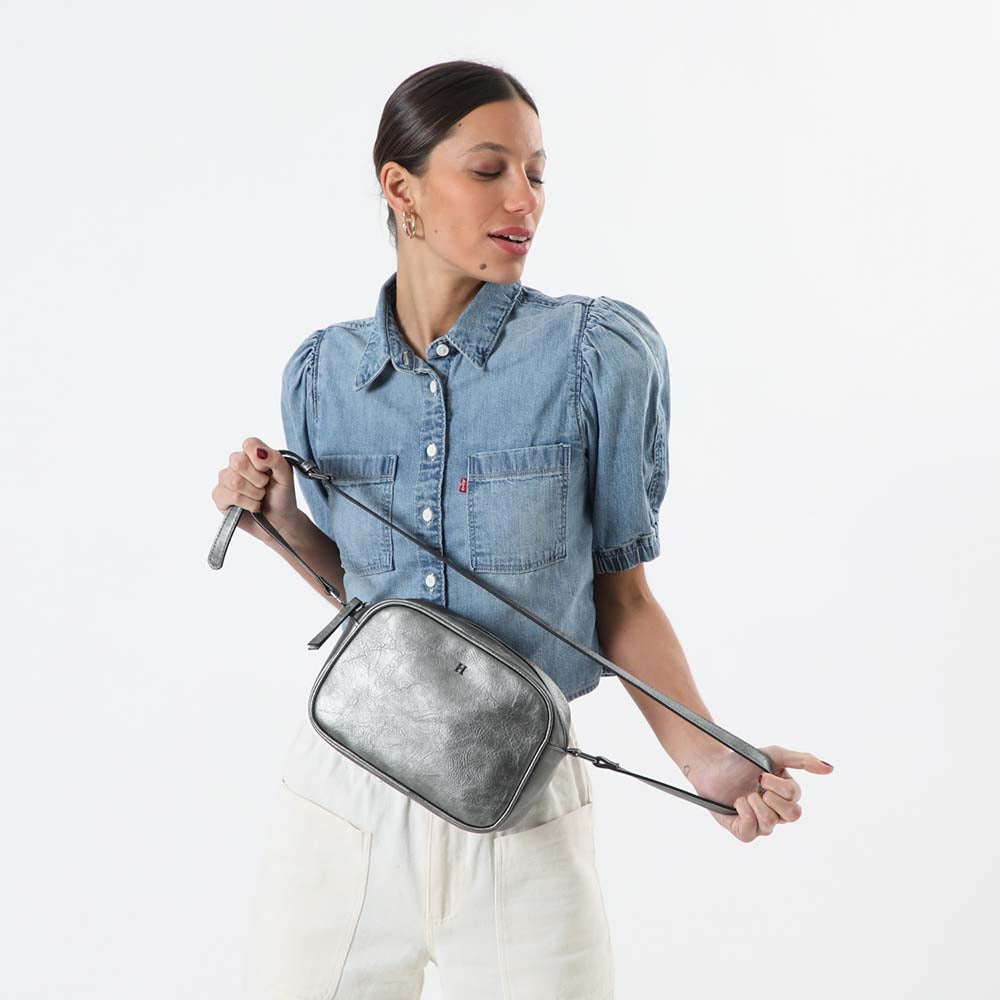Cartera Cruzada Kalia Plateada Humana