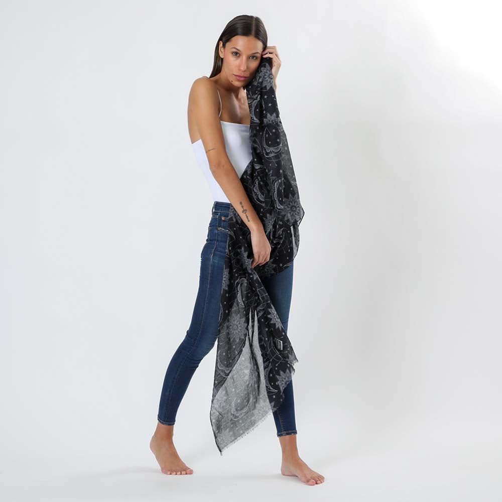 Pañuelo Estampado Astral Negro Humana