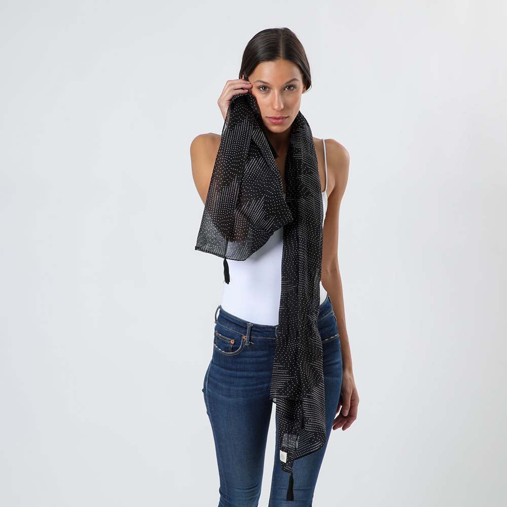 Pañuelo Estampado Llucia Negro Humana