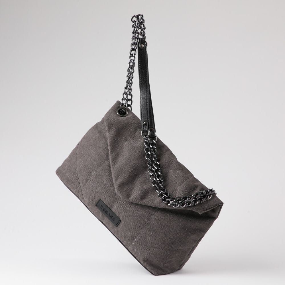 Cartera Hombro Vitta Canvas Gris Humana
