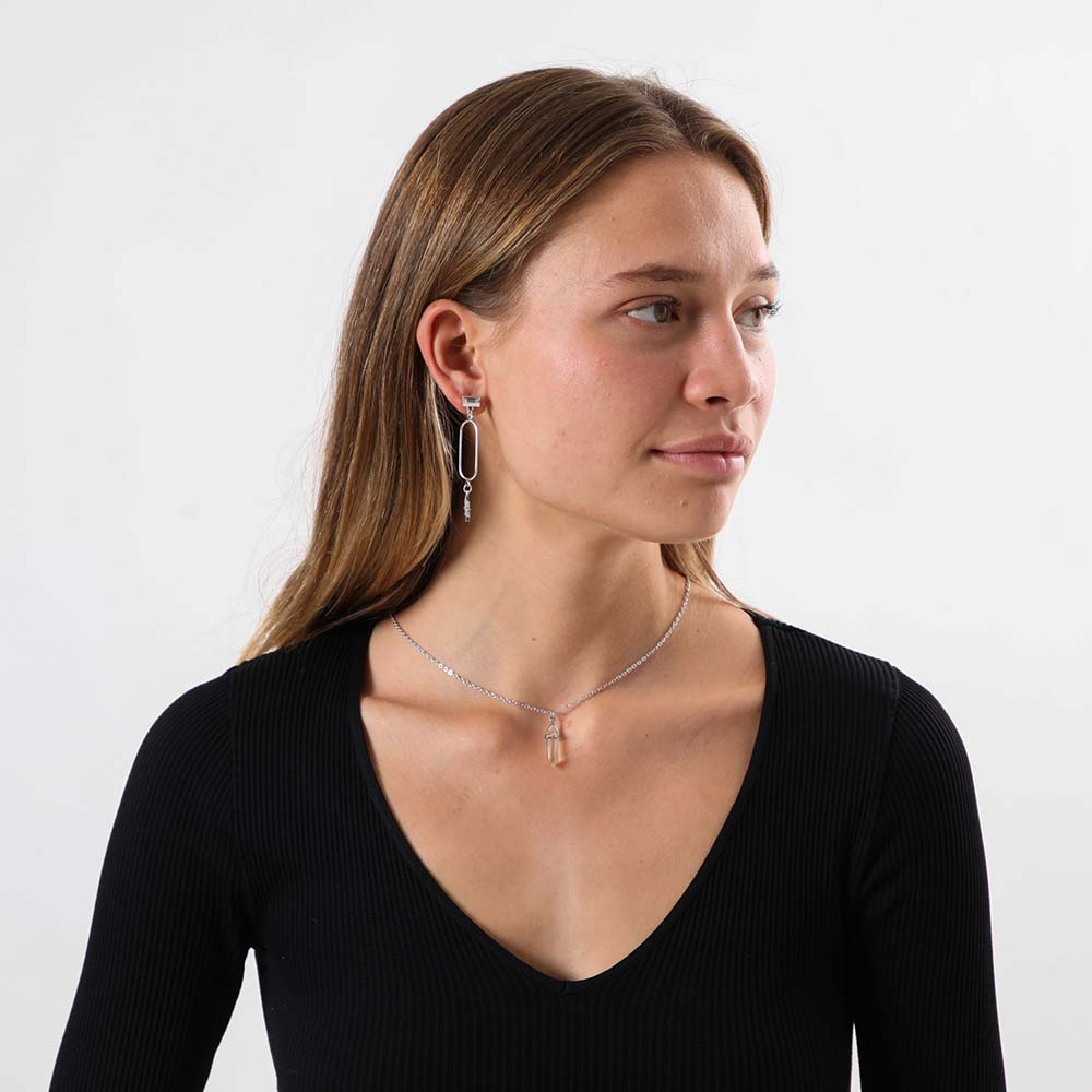 Aros Largo May Plateado i-D