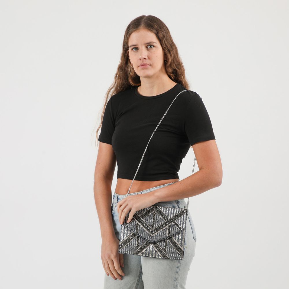 Clutch Milan Plateado Humana