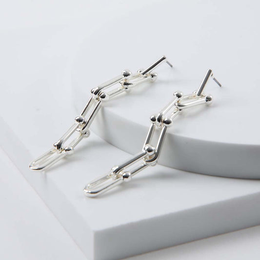 Aros Largo Charlotte Plateado Tatienne