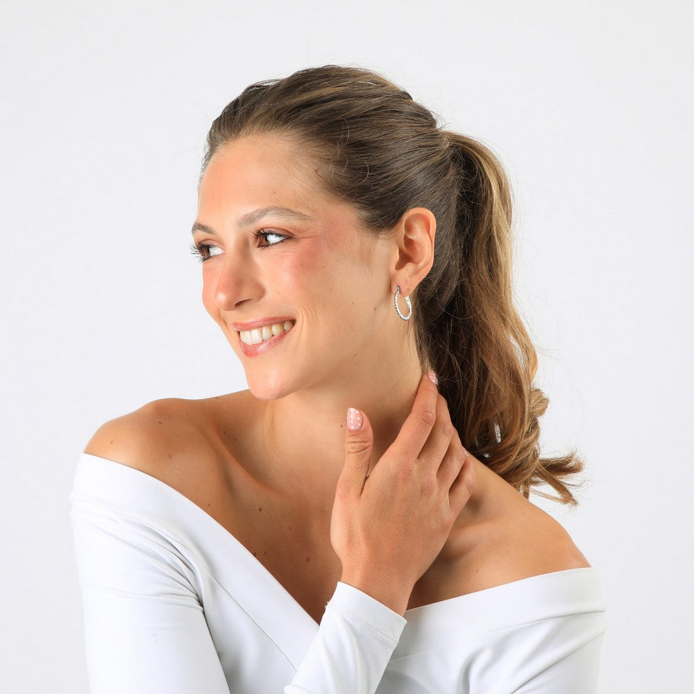 Aros Argollas Elia Plateado Humana