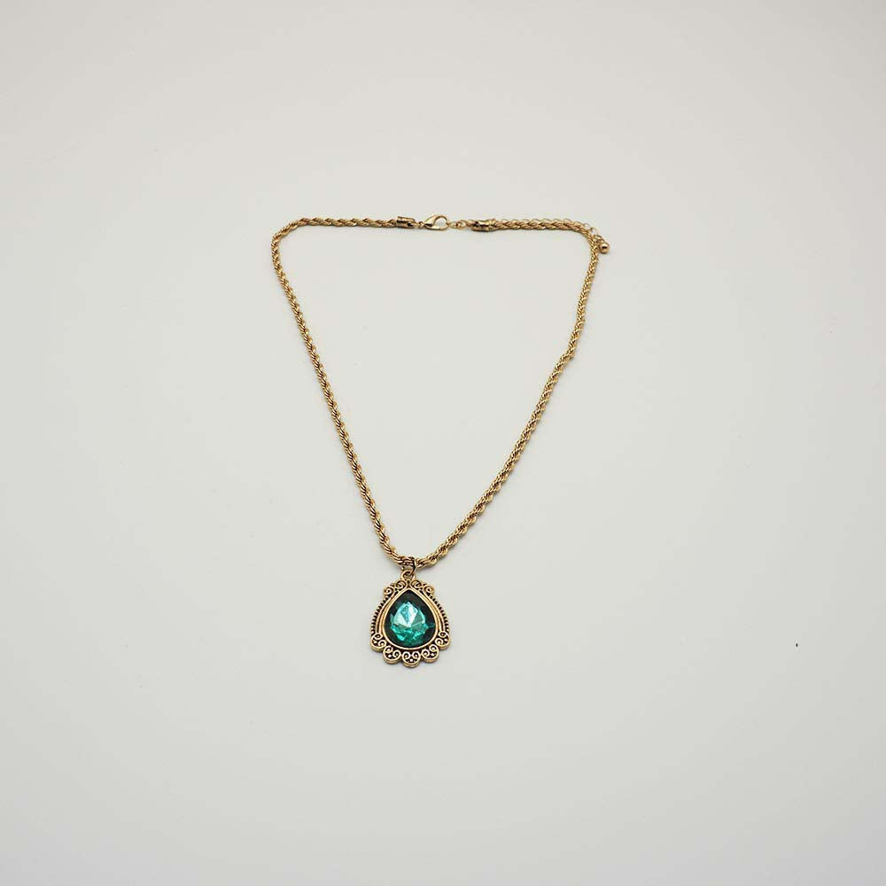 Collar Largo Esmeralda Dorado i-D