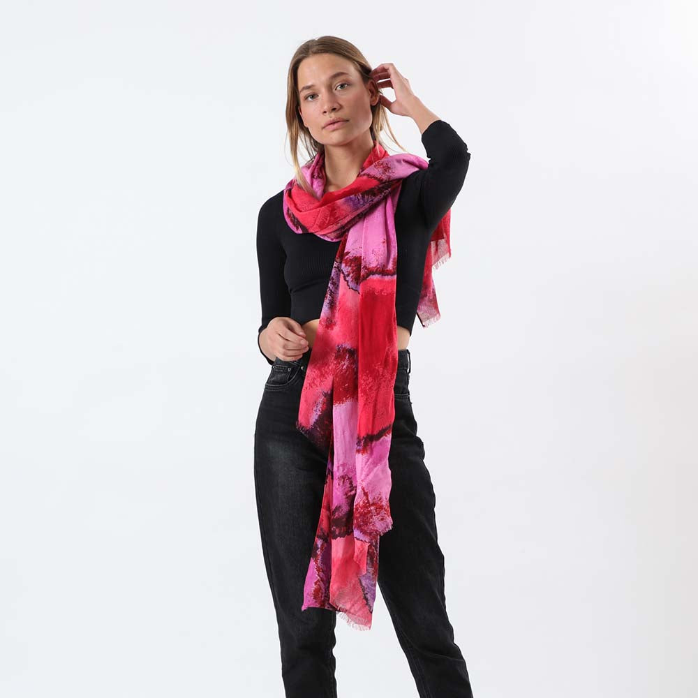 Pañuelo Estampado Pruna Rosada i-D