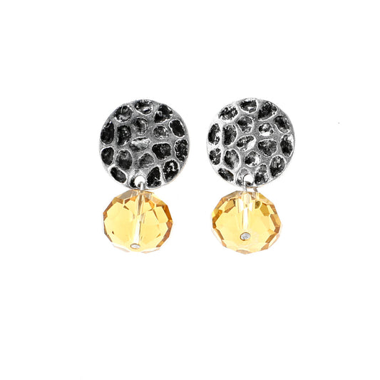 Aros Corto Plateado Ambar Tatienne