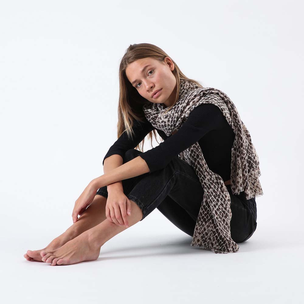 Pañuelo Estampado Gele Café i-D