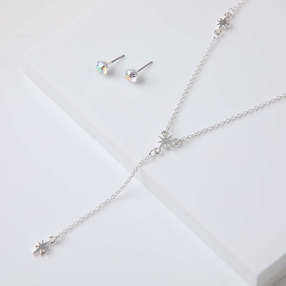Collar + Aro Astro Plateado i-D