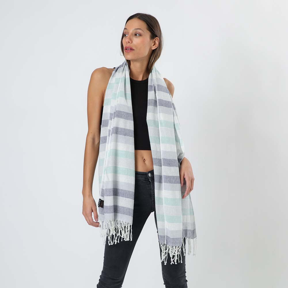 Pañuelo Liso Rayas Verde i-D