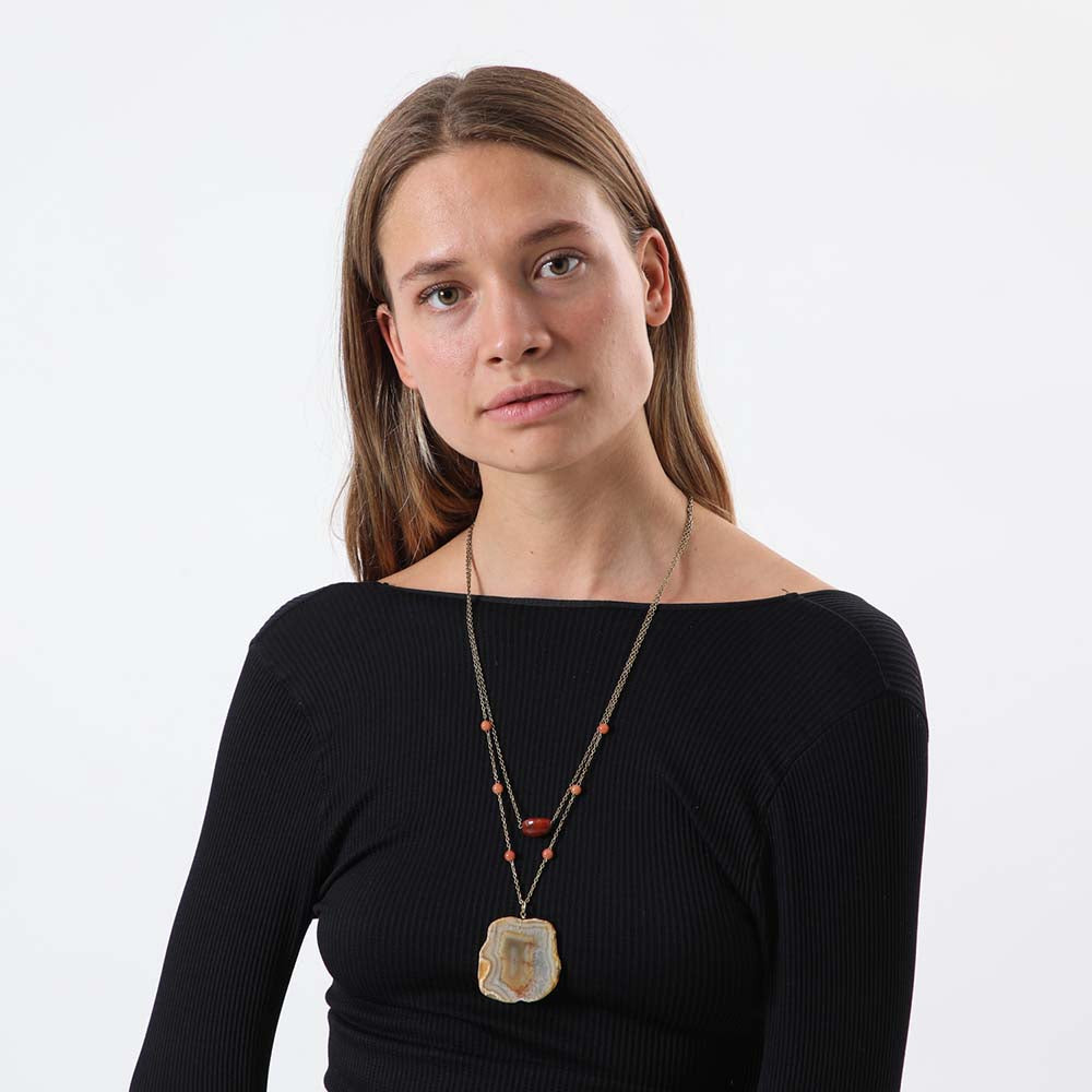 Collar Largo Ravello Naranjo Tatienne