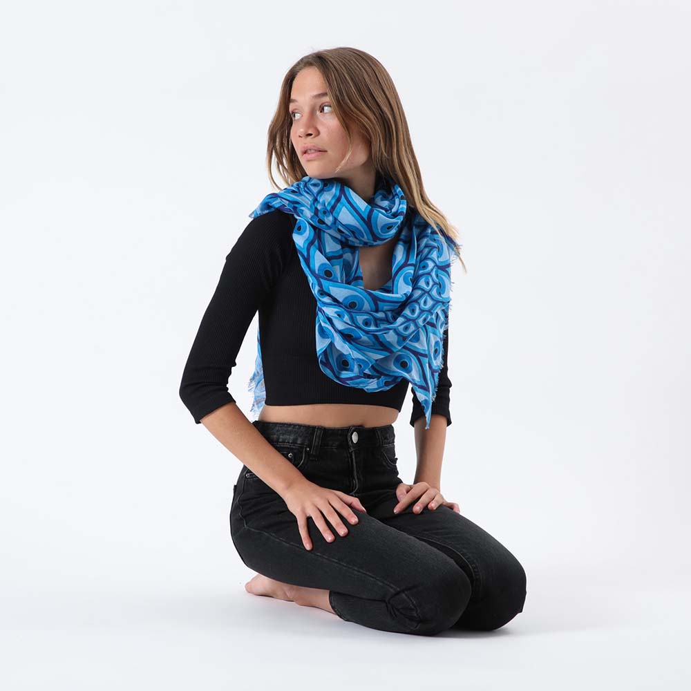 Pañuelo Estampado Blago Celeste i-D