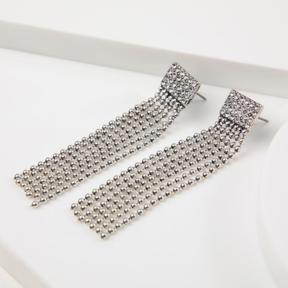 Aros Largo Jess Plateado Humana