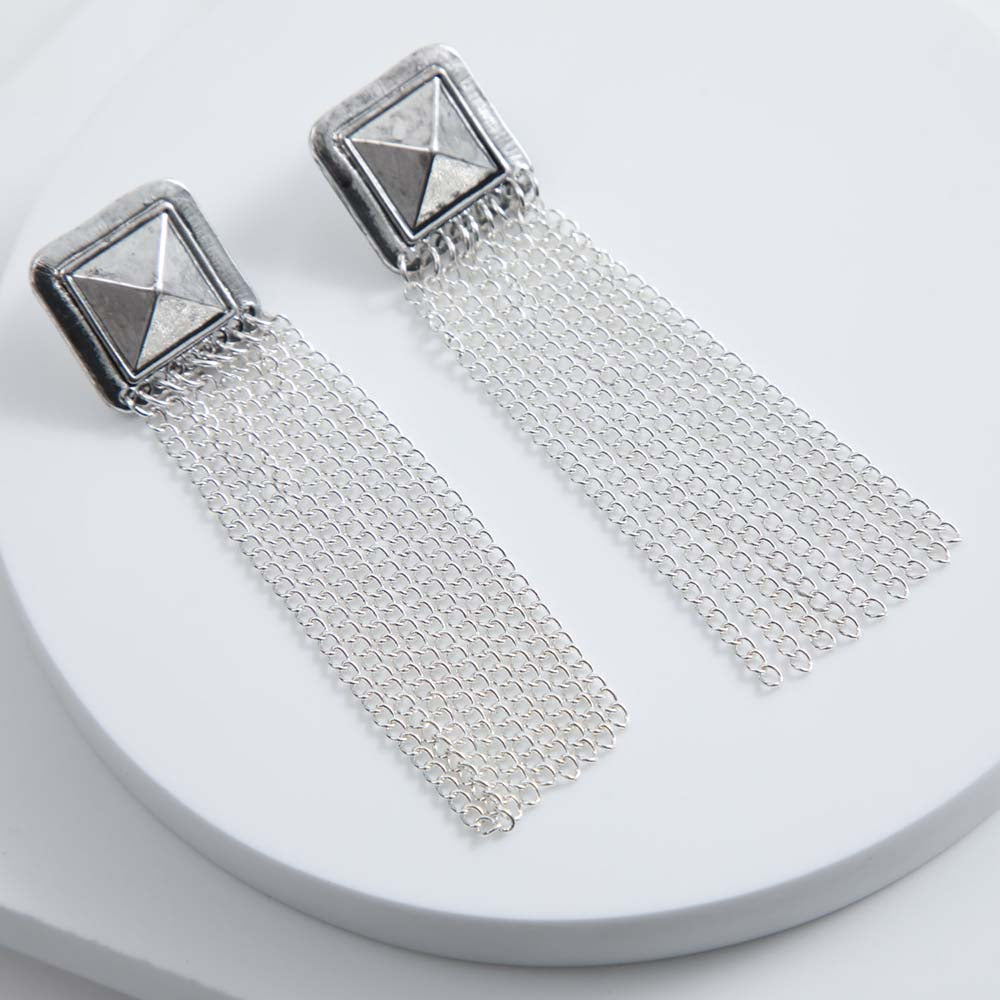 Aros Largo Janis Plateado i-D