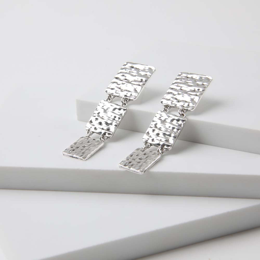 Aros Largo Folk Plateado Humana