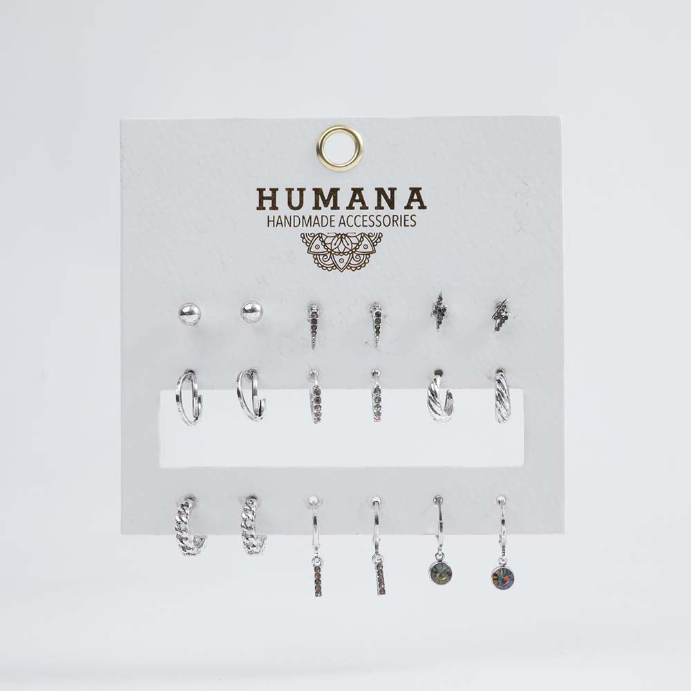 Set Aros Salvia Plateados Humana