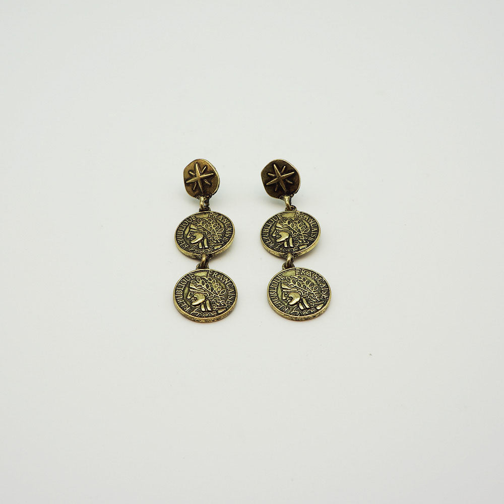 Aros Largos Dorados Natural Mystic Ancestros Tatienne