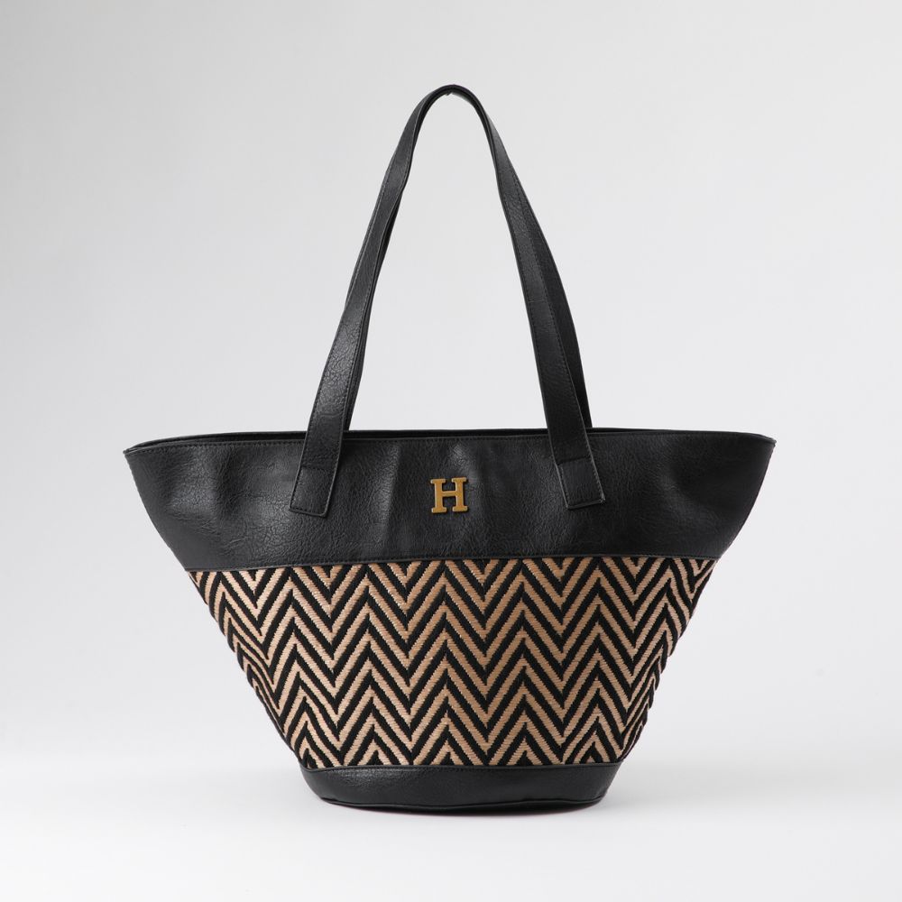 Cartera Tote Ecocuero Boo Negro Humana
