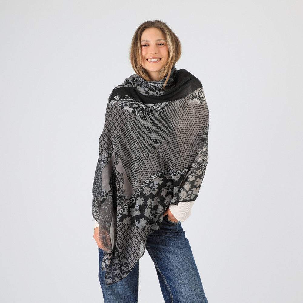 Pañuelo Estampado Alginet Negro I-D