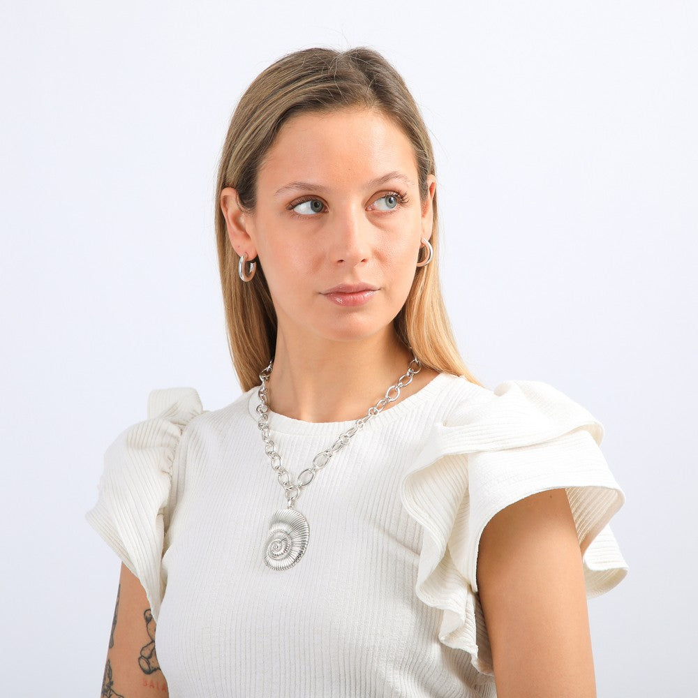 Collar Corto Marea Plateado Humana