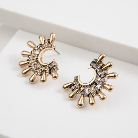 Aros Pegado Crown Dorado Humana