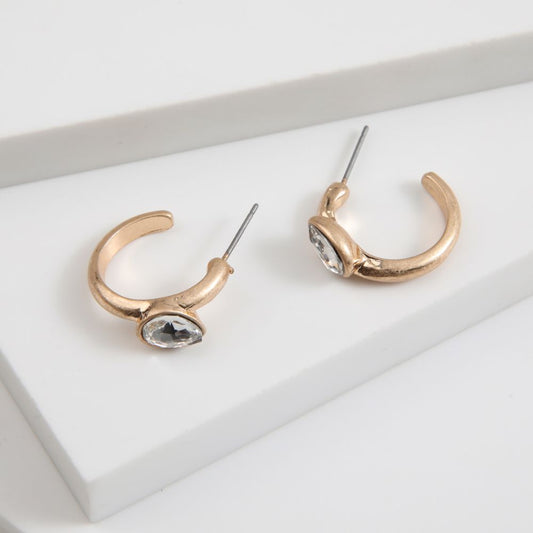 Aros Argolla Stone Dorado Humana