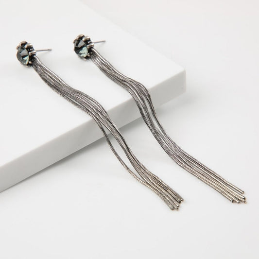 Aros Largo Ely Plateado Humana