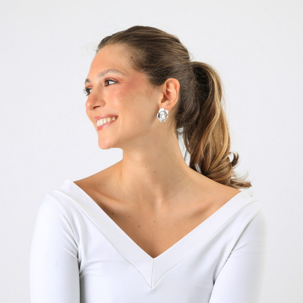 Aros Pegados Julieta Plateado Humana