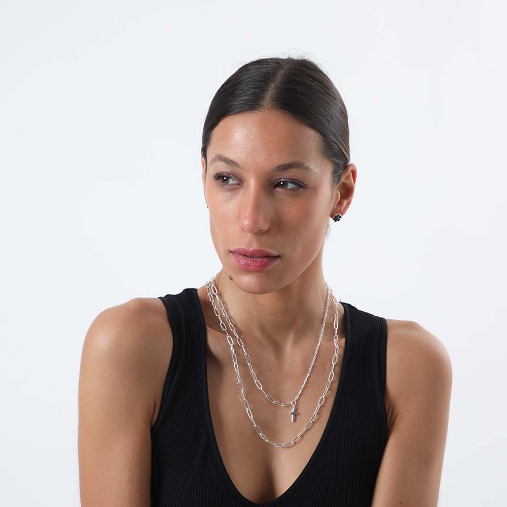 Collar + Aro Clapton Plateado i-D