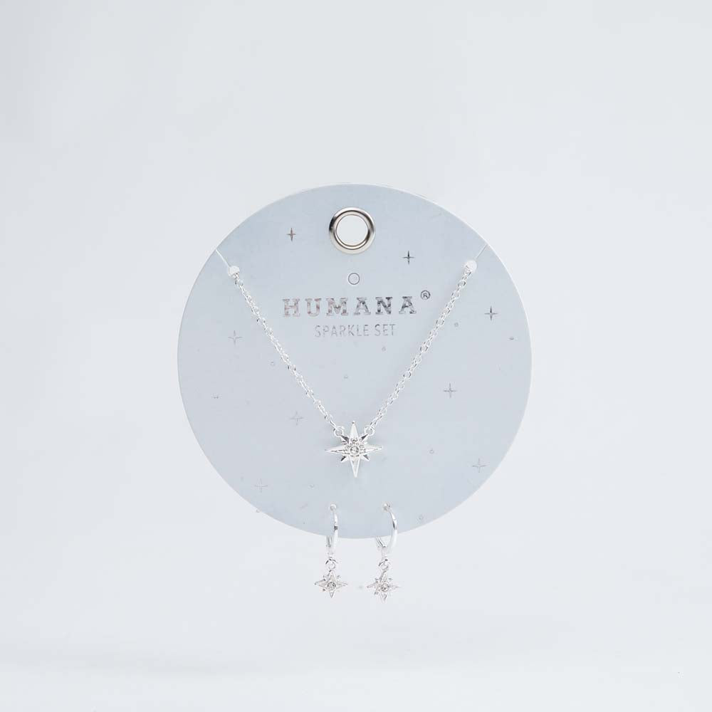 Collar + Aro Rodas Plateado Humana