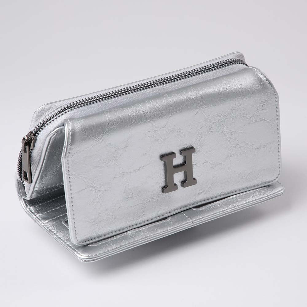 Billetera Grande Shiny Plateada Humana