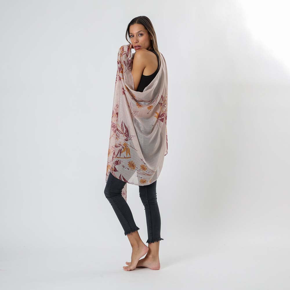 Pañuelo Estampado Flora Beige i-D