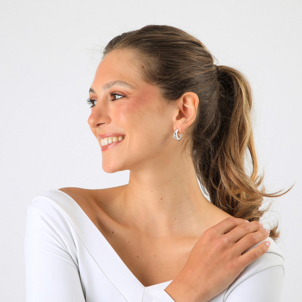 Aros Argollas Duna Plateado Humana