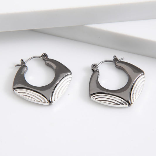 Aros Argolla Rombo Negro Humana