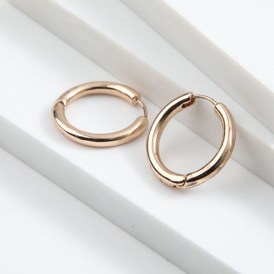 Aros Argollas Oval Dorado Tatienne