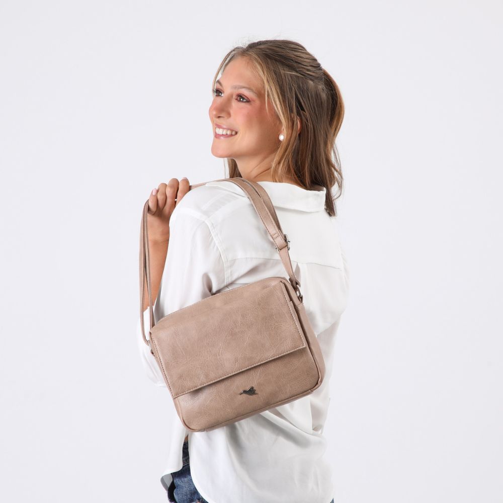 Cartera Bandolera Fiyi Ecocuero Beige Tatienne